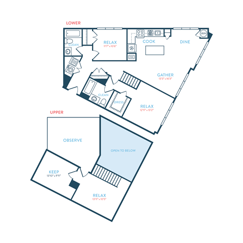 Floor plan for 2 beds, 2 baths, 1790 sqft